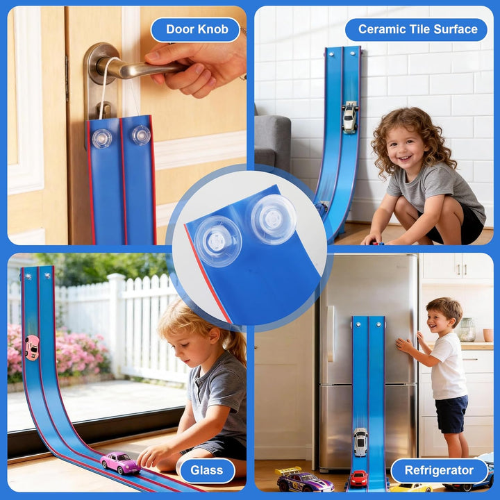 4.5m Flexible Rennbahn Kinder Set,Flexible Autorennbahn Kinder,Für Hot Wheelsz Rennstrecke,Tragbare