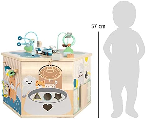 small foot Motorikwürfel XXL Haustiere aus Holz, extra grosses Motorikspielzeug mit 8 Flächen, ab 1