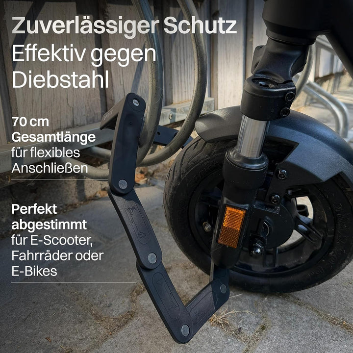 VMAX Faltschloss Robustes E Scooter Schloss aus Stahl 70cm