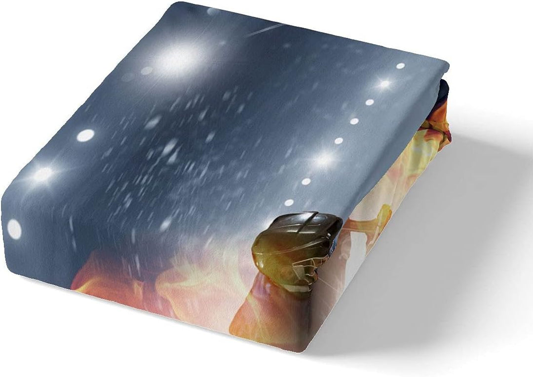 Eishockey Bettwäsche Set, Teens Puck Sport Fans Bettbezug 135X200, Sportspiele Thema Trösterbezug Fü