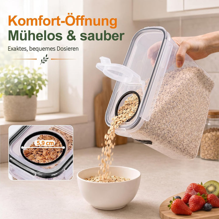 GoMaihe 4L Vorratsdosen 6 Set, Aufbewahrungsbox Küche Luftdicht Behälter aus Plastik Mit Deckel, Vor