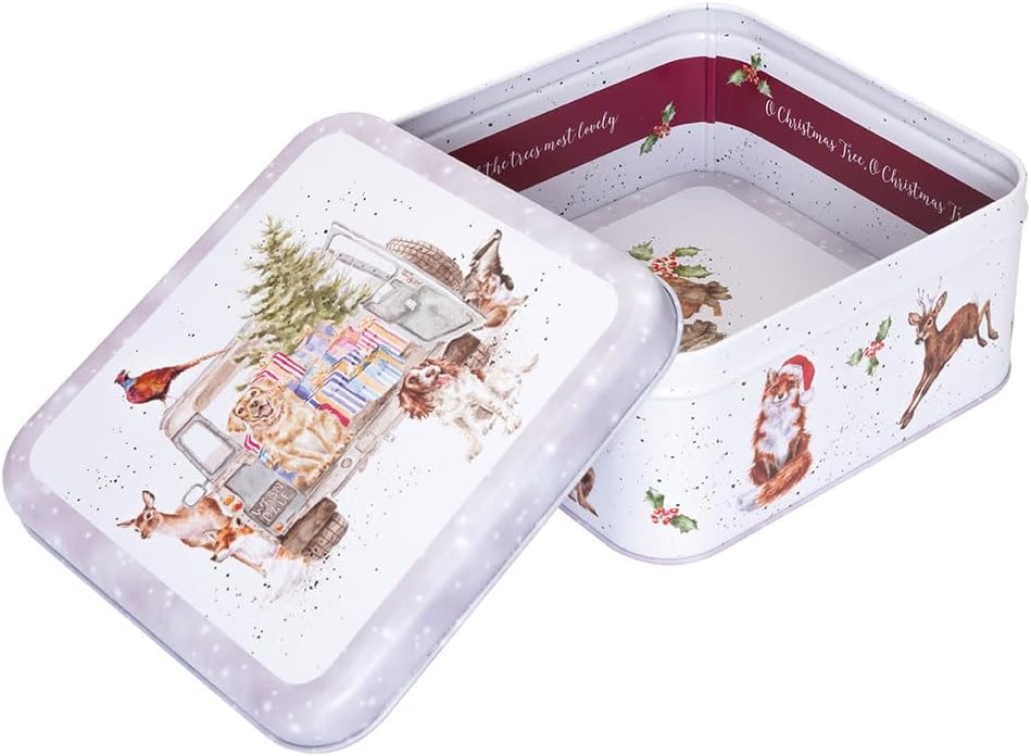 Wrendale Designs Quadratische Dose mit Winterwaldtiermotiven