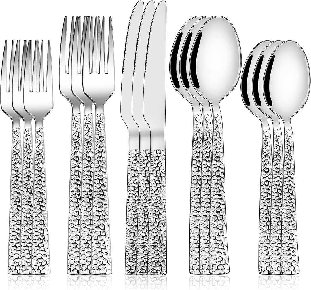 Besteck Set 6 Personen, 30 teilig Edelstahl Besteckset, Essbesteck Set mit Messer Gabel Löffel, Hoch