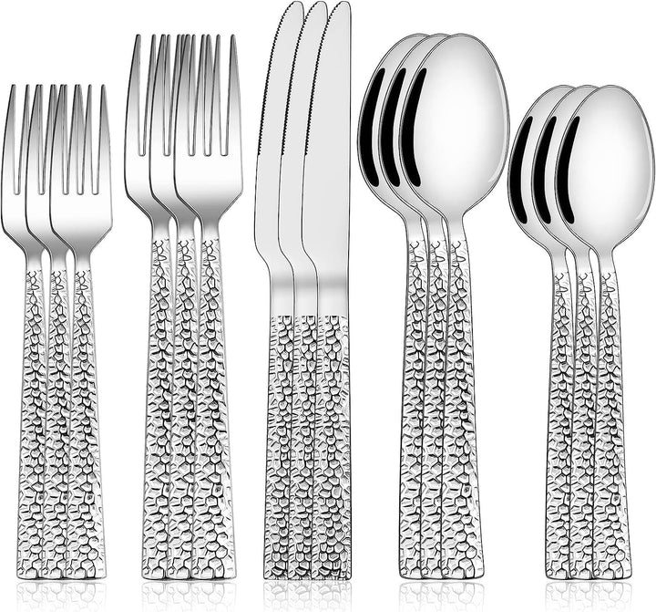 Besteck Set 6 Personen, 30 teilig Edelstahl Besteckset, Essbesteck Set mit Messer Gabel Löffel, Hoch