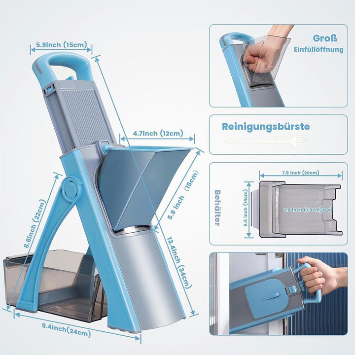 Gemüseschneider,Multifunktions Verstellbar Blau