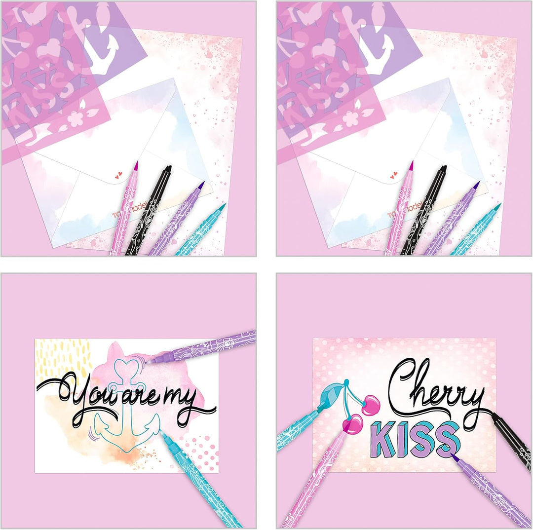 Depesche 12618 TOPModel - Handlettering Briefbox, Schreibset mit Briefpapier, Sticker, Postkarten, W