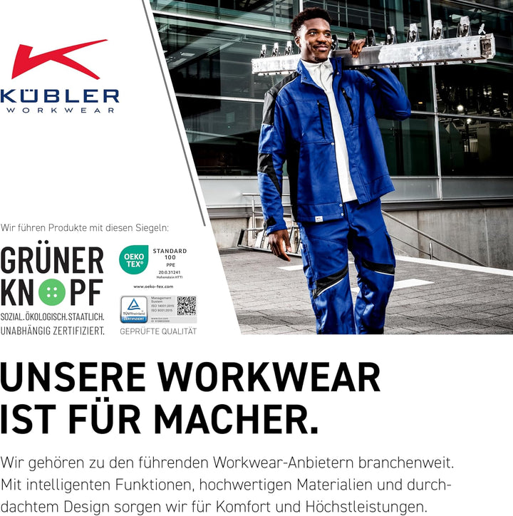 KÜBLER Workwear KÜBLER ACTIVIQ Arbeitsshorts schwarz, Grösse 46, Herren-Arbeitsshorts aus Mischgeweb