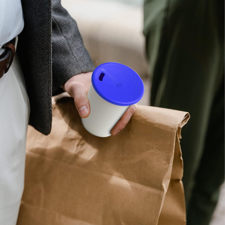 achilles Kaffeebecher mit Deckel, Kunststoffbecher, Mehrwegbecher, Trinkbecher, LFGB geprüft, spülma