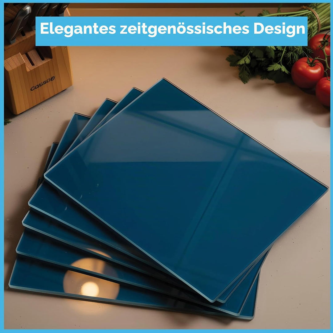 Harbour Housewares Glas Schneidebrett 30 x 20 cm Schwarz Hitzebeständig | Robustes Glas Schneidebret