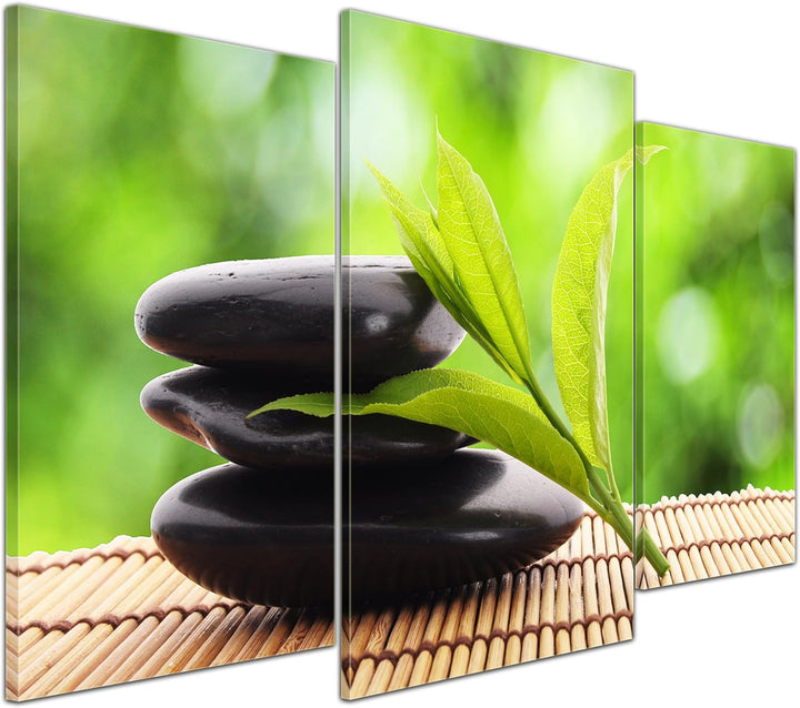 Bilderdepot24 Bild auf Leinwand | Zen Steine V in 100x60 cm mehrteilig als Wandbild | Wand-deko Deko
