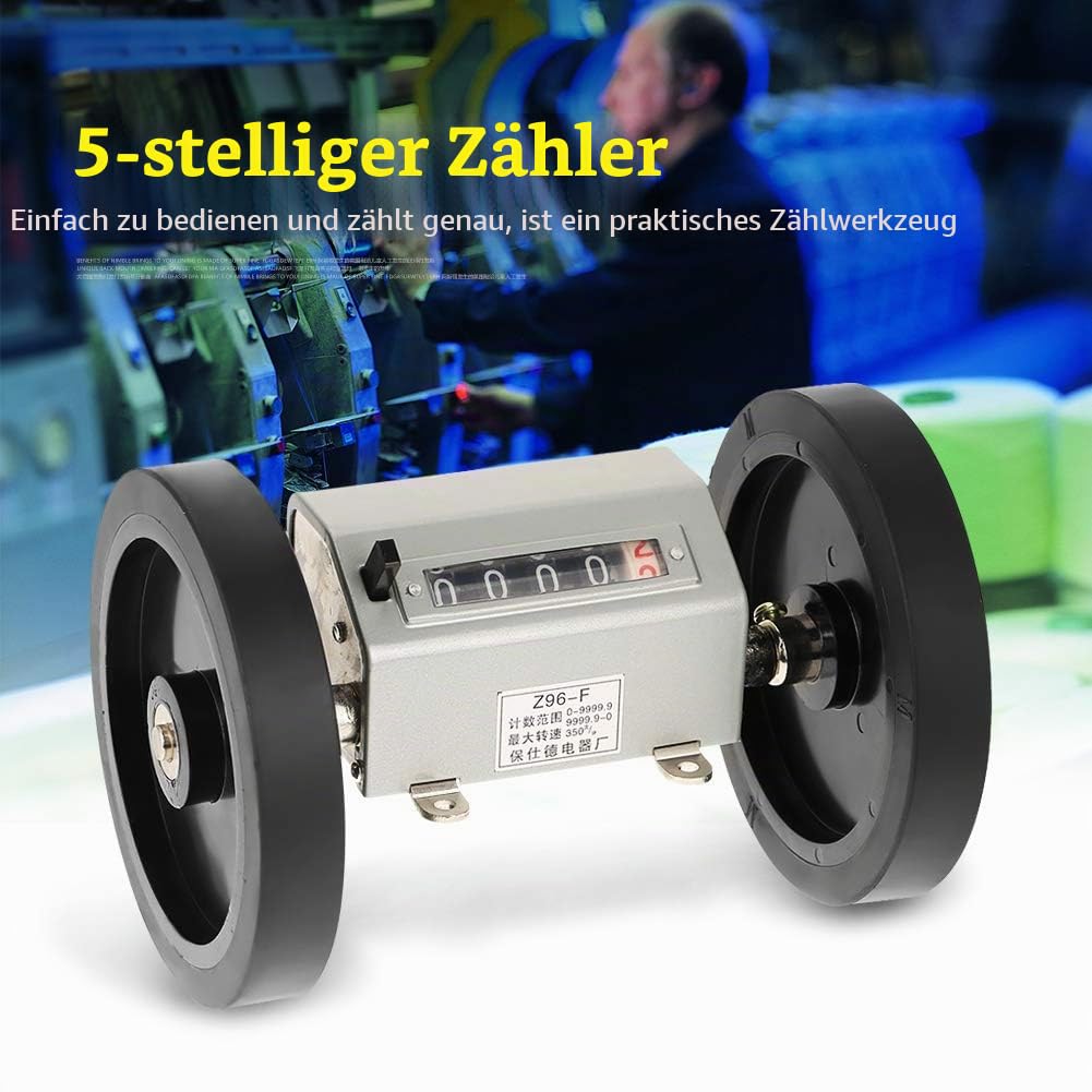 Meterzähler, Rollendes Rad 5 Digits 0-9999.9 Längenzähler Max. Geschwindigkeit 350 U/min zum Aufzeic