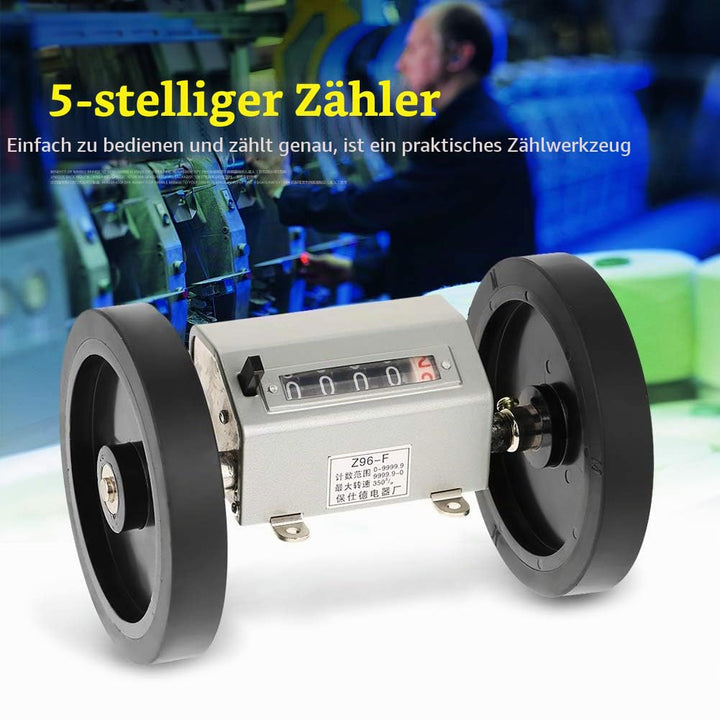Meterzähler, Rollendes Rad 5 Digits 0-9999.9 Längenzähler Max. Geschwindigkeit 350 U/min zum Aufzeic