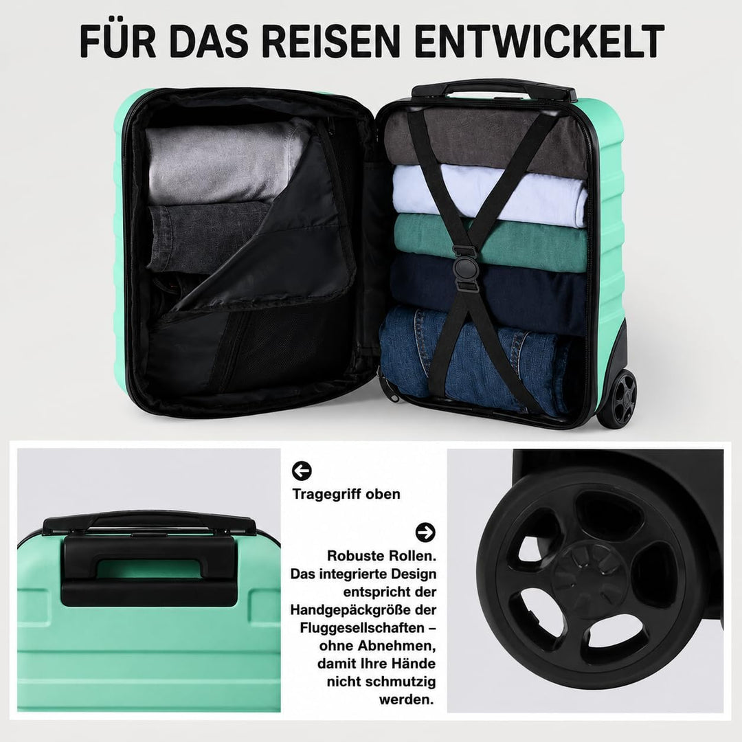 Cabin Max Anode Hardscalen Trolley-Koffer für Untersitz, 24 l, Wizz Air 40x30x20cm, (Mintgrün, 40 x