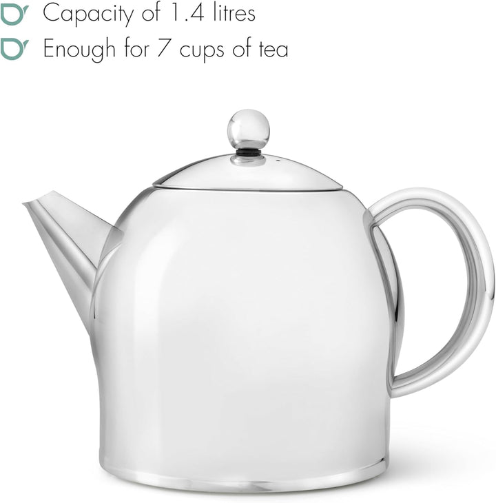 Bredemeijer Menuet Santhee Teekanne, Edelstahl, 1,4 l 1,4 L Edelstahl, 1,4 L Edelstahl