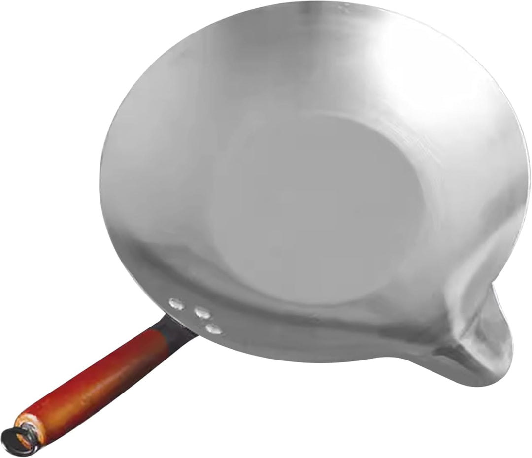 Candy Melting Pot Candy Melter mit V-Ausguss Gusseisen-Wok mit hitzebeständigem Griff Edelstahl Tang