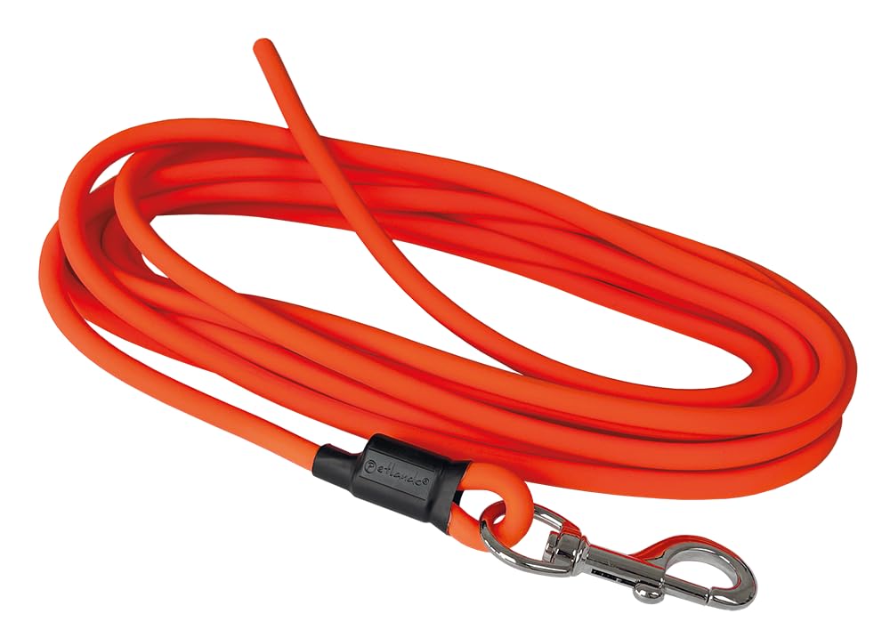 Petlando Hundeleine Trekking Rund 5 m Orange, extrem robust & Abriebfest, pflegeleicht & schnelltroc