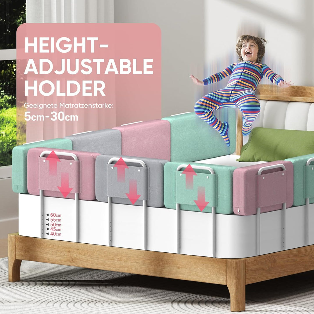 Kidsgigglz Bettgitter 50cm，Bettschutzgitter für Kinder，Rausfallschutz Bett，Baby Bettschutzgitter，Höh