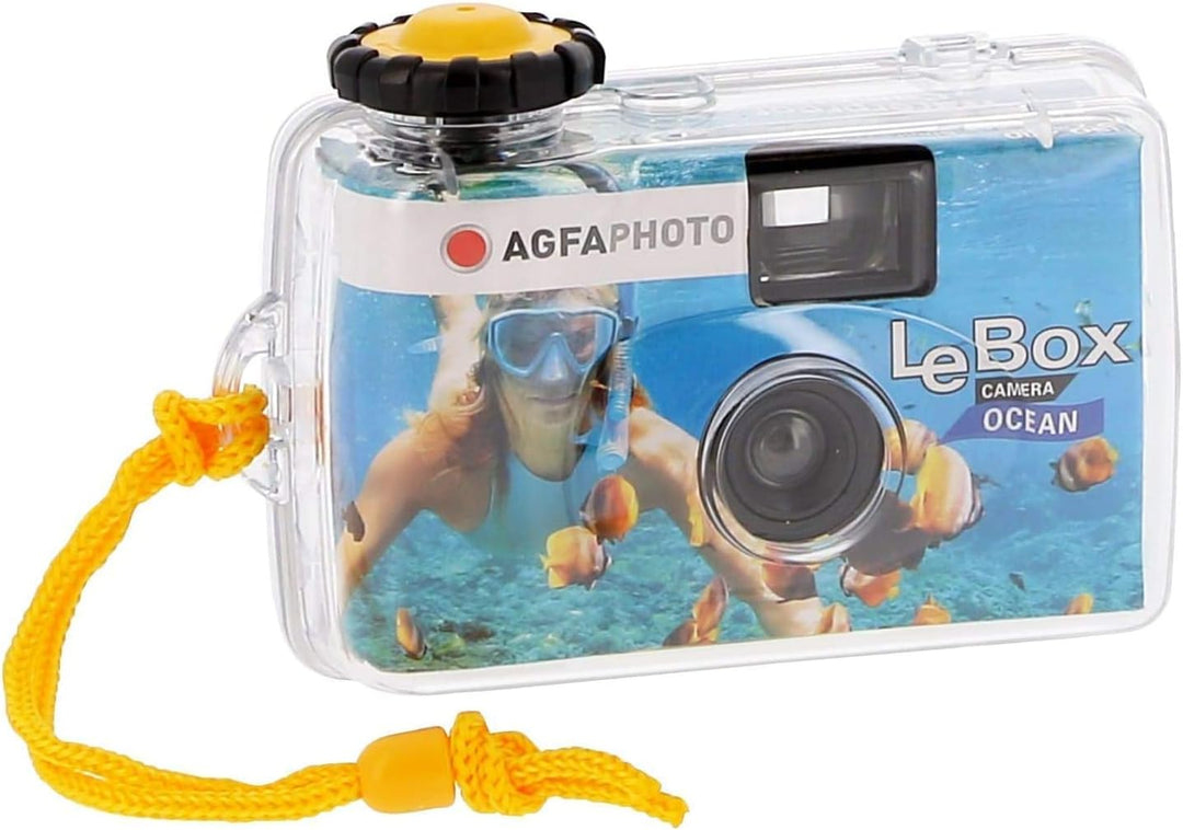 AgfaPhoto Le Box Ocean Einwegkamera (wasserdicht, 400 ASA, 27 Aufnahmen), 3 Stück