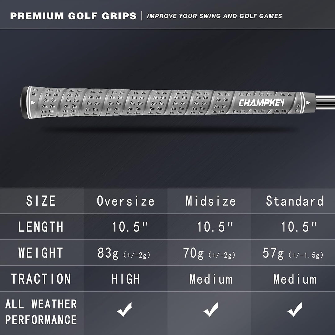 CHAMPKEY WRAP-Y Gummi-Golfgriffe, 13 Stück, mit allen Reparatur-Sets – hohe Rückmeldung und Traktion