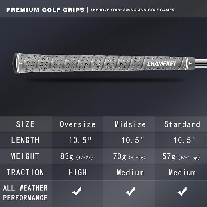 CHAMPKEY WRAP-Y Gummi-Golfgriffe, 13 Stück, mit allen Reparatur-Sets – hohe Rückmeldung und Traktion