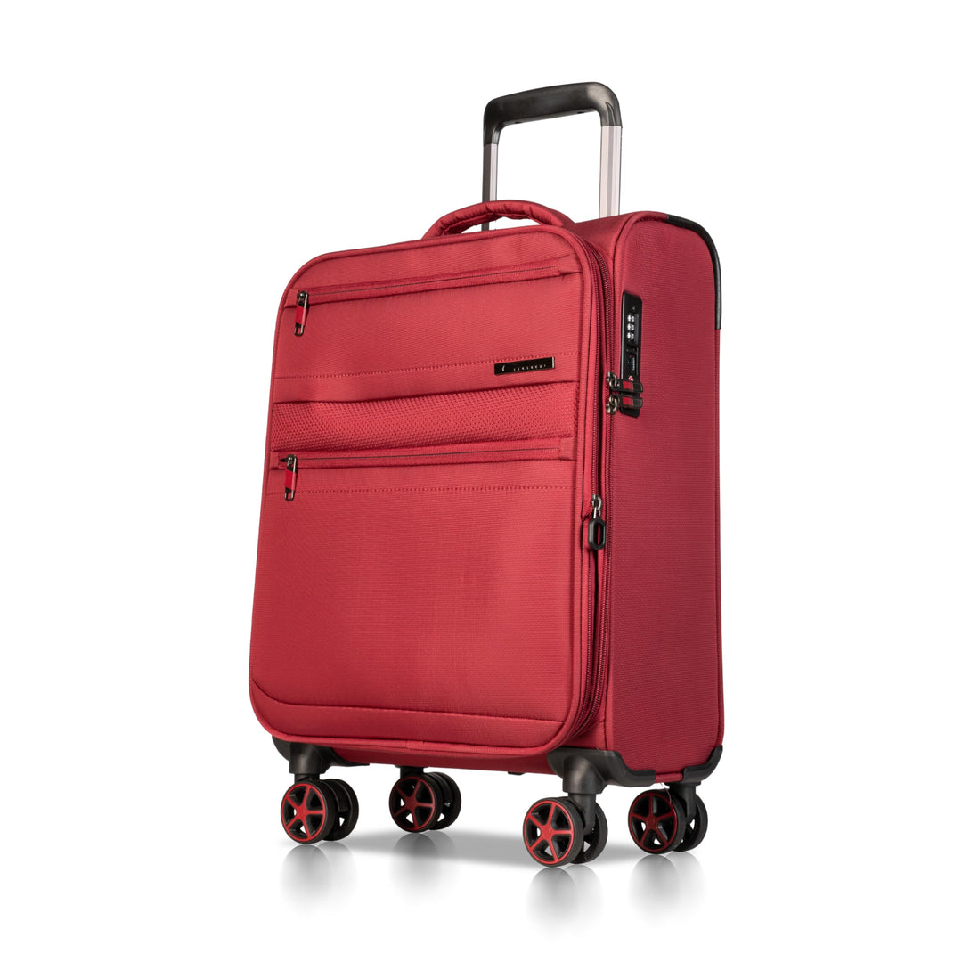 Cocoono Handgepäck Koffer 55x40x20 – Leichter Stoff Reisekoffer mit Rollen, TSA-Schloss, erweiterbar