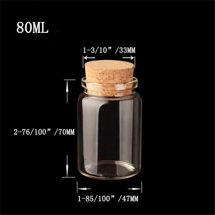 Jarvials 24pcs Aussendurchmesser 47mm vier verschiedene arten von klaren flaschen mit korken (24, 80
