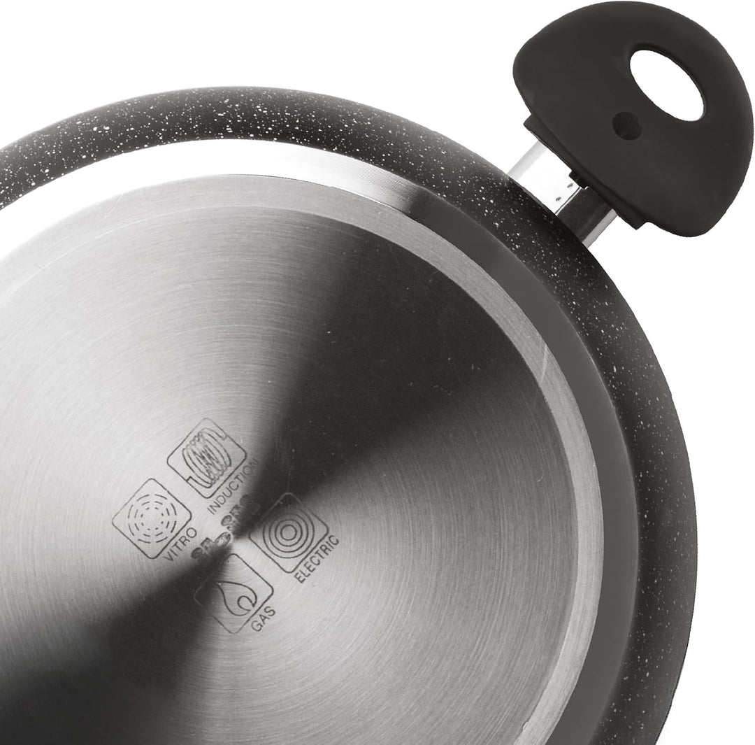 IBILI - Bratpfanne mit 2 Henkeln Natura, 32 cm, Aluminium, Anti-Haft-Beschichtung im Stein-Stil, gee