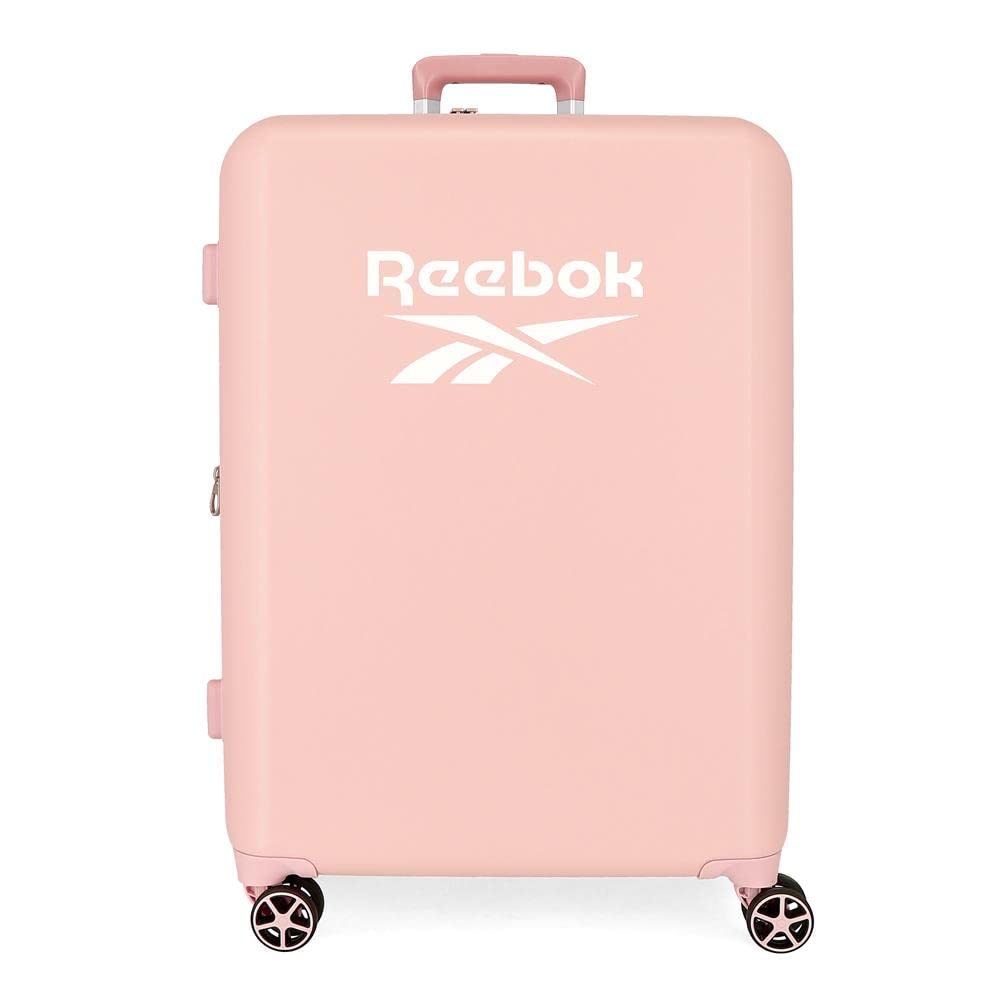 Reebok Roxbury Koffer, mittelgross, Rosa, 48 x 70 x 26 cm, fester ABS-Kunststoff, integrierter TSA-V