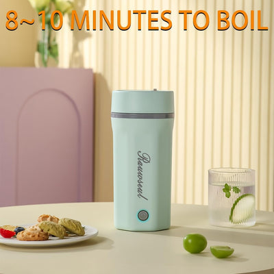 Elektrischer Reise-Wasserkocher 500ml, Tragbarer Mini-Wärmebecher, 3-in-1, Mini-Thermoskanne 304, Ge