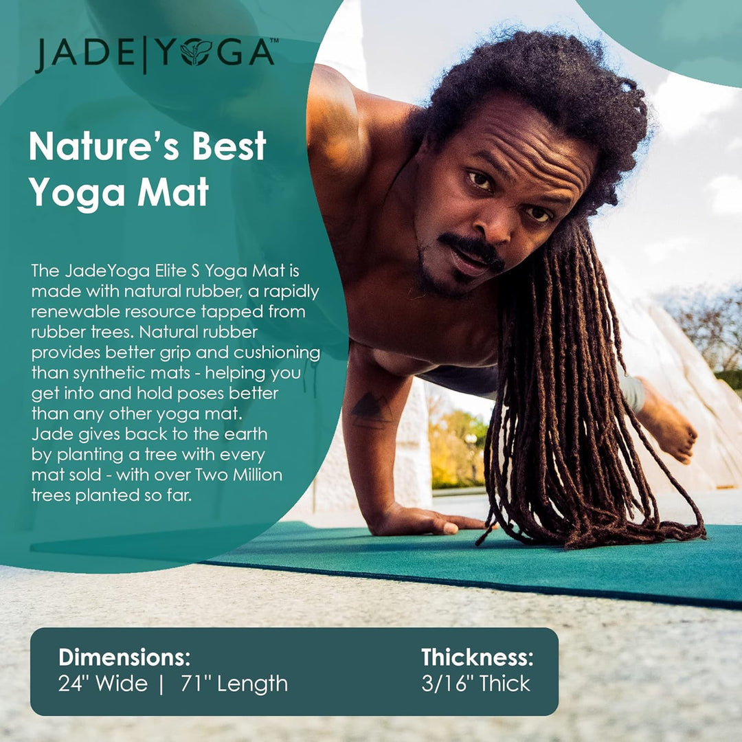 JadeYoga Elite S 180,3 cm Zoll Yoga Matte waldgrün / schwarz, waldgrün / schwarz