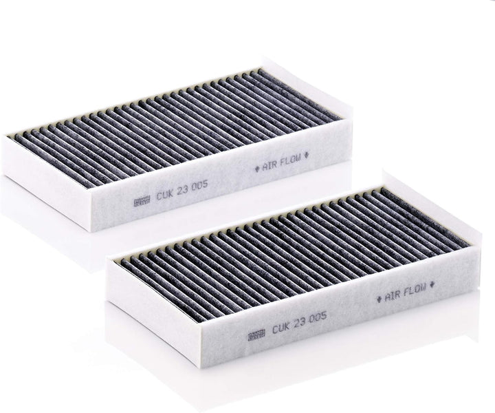 MANN-FILTER CUK 23 005-2 Innenraumfilter – Kabinenluftfilter Satz (2er Set) mit Aktivkohle – Für PKW