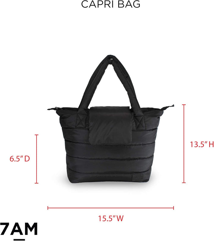7AM Tote Bag for Women - Waterproof Capri Crossbody &amp; Zippered Diaper Bags, Included Changing Diaper