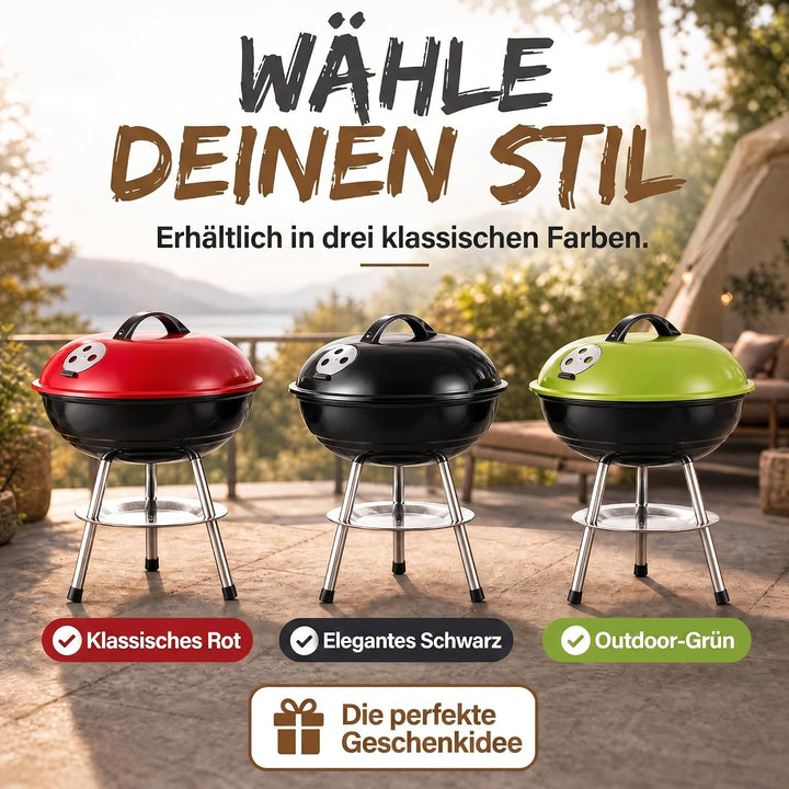 Micro BBQ Campinggrill Kugelgrill Mini Grill; Kompakter Reise Holzkohle-Grill Tischgrill Edelstahl e
