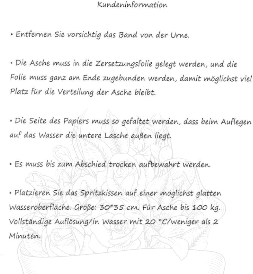 Biodegradable Urne – Bio Urne - Wasserkissen Urne - Exklusive Urne für Asche - Biologisch abbaubare