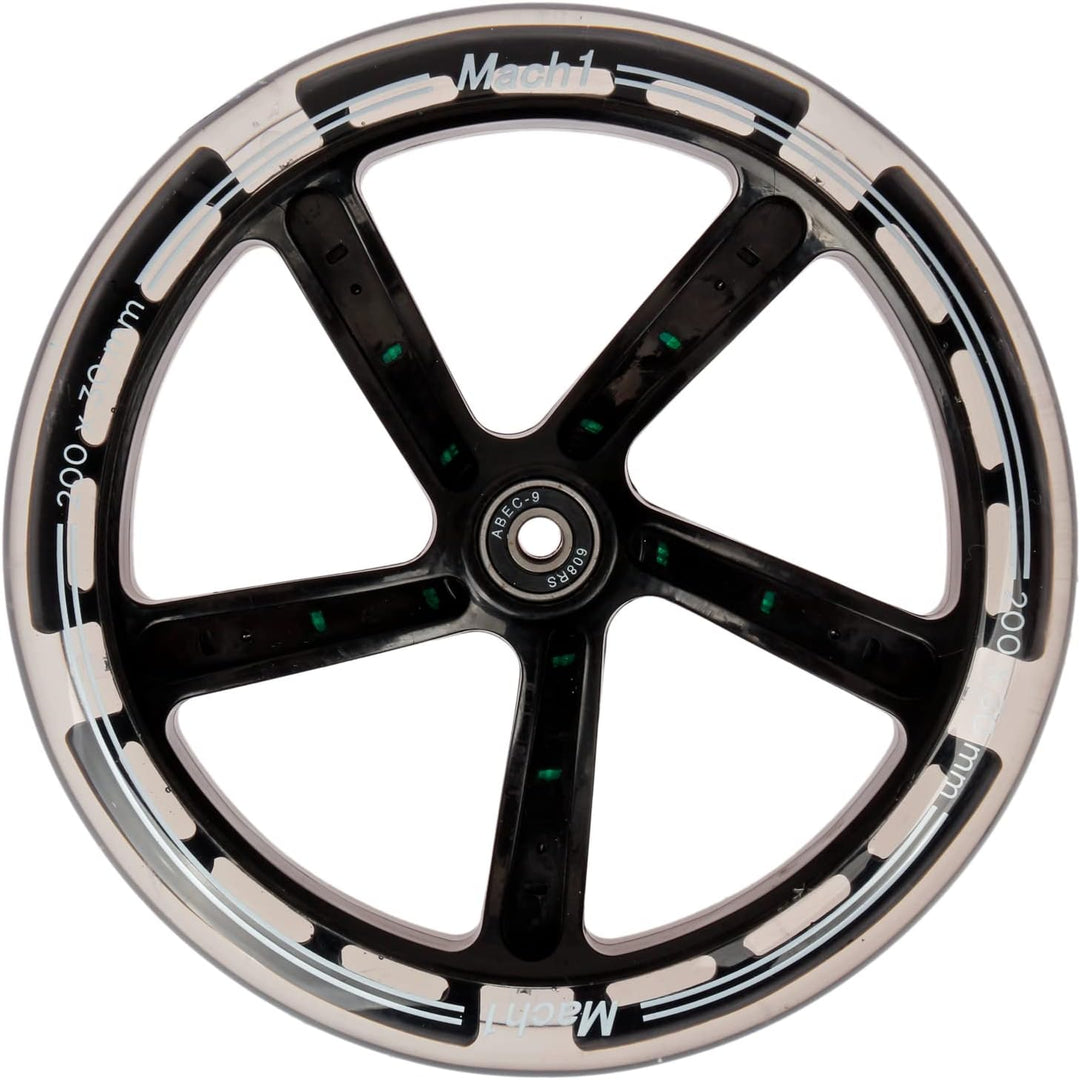 2 Stück 200x30mm Mach1 Kickscooter Rollen-Set inklusive Kugellager + Spacer - Cityroller Ersatz Reif