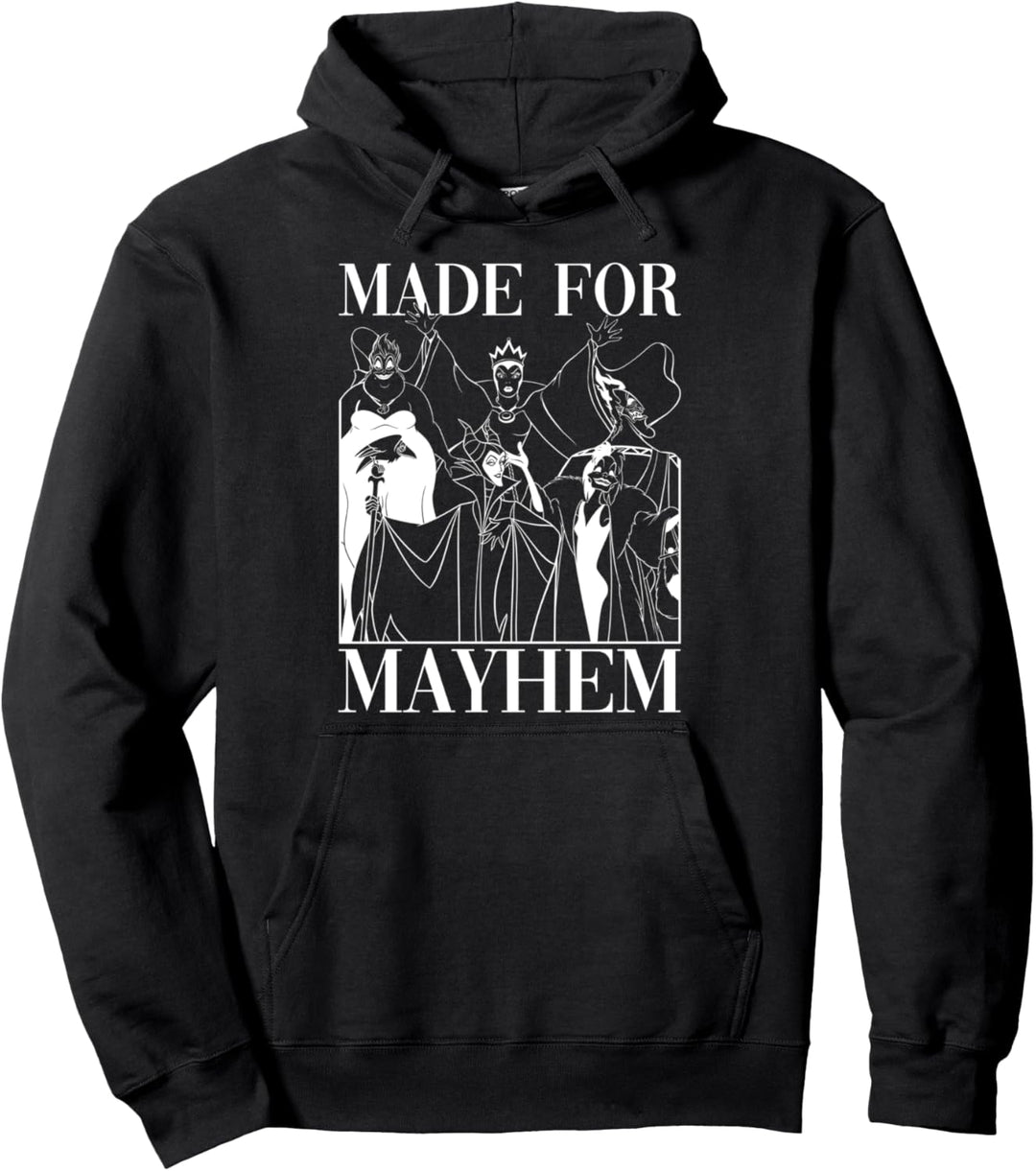 Disney Villains Group Shot Made For Mayhem Outline Pullover Hoodie