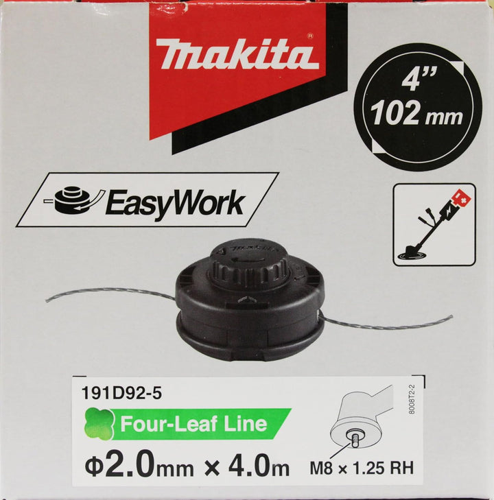 Makita 191D92-5 2-Fadenkopf Tap&Go M8 x 1,25, Rechtsgewinde, Ø 102 mm, mit 2,0 mm Four-Leaf Mähfaden