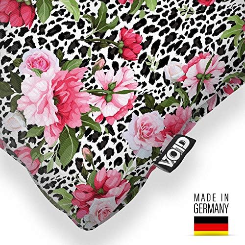 VOID Pfingstrosen Leopard Kissenbezug Kissenhülle Sofakissen Kissen Deko Outdoor-Kissen Dekokissen,