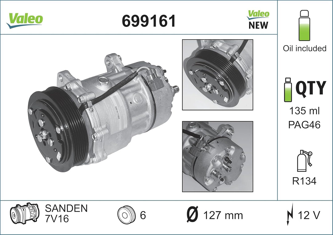 Valeo 699161 Kompressor, Klimaanlage
