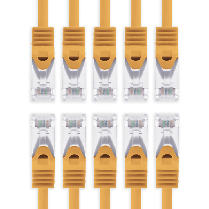 5m - orange - 10 Stück Cat7 Netzwerkkabel SFTP Patchkabel Lankabel Rohkabel 10GB/s - 500 Mhz konfekt