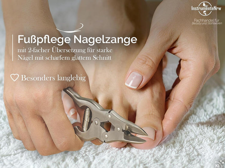Fuss Nagelzange mit doppelter Übersetzung aus Edelstahl für kräftige starke verdickte Fussnägel