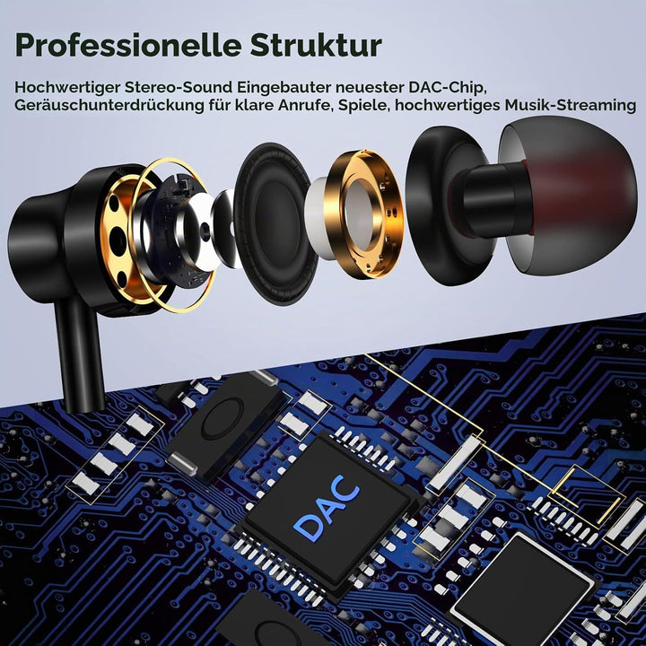USB C Kopfhörer für Samsung Galaxy A56 A36 A55 A35 Z Flip7 S23FE,In-Ear Kopfhörer USB C Anschluss mi