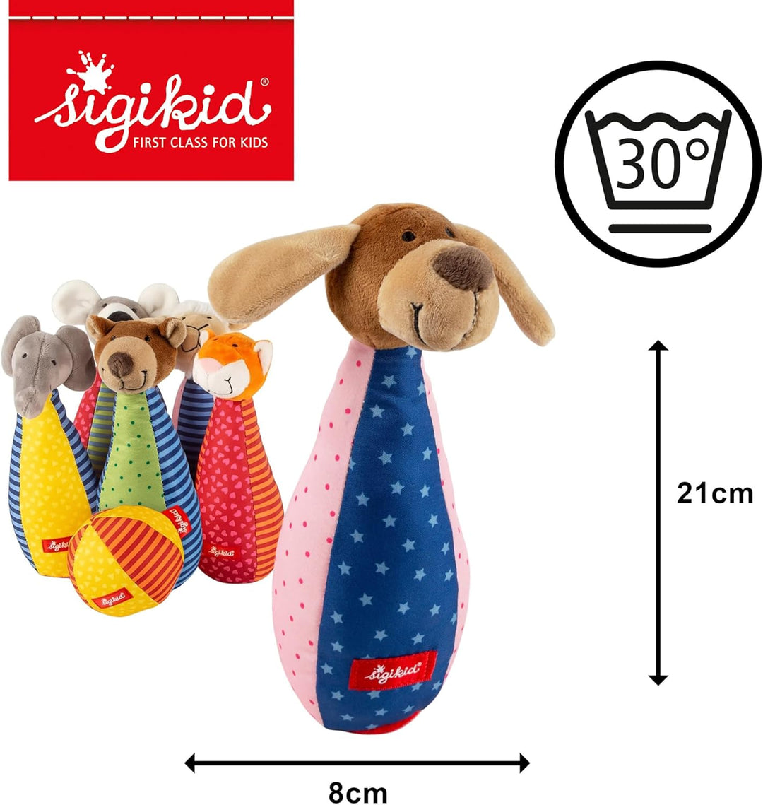 SIGIKID 49520 Kegelspiel Soft PlayQ Mädchen und Jungen Babyspielzeug empfohlen ab 3 Monaten mehrfarb