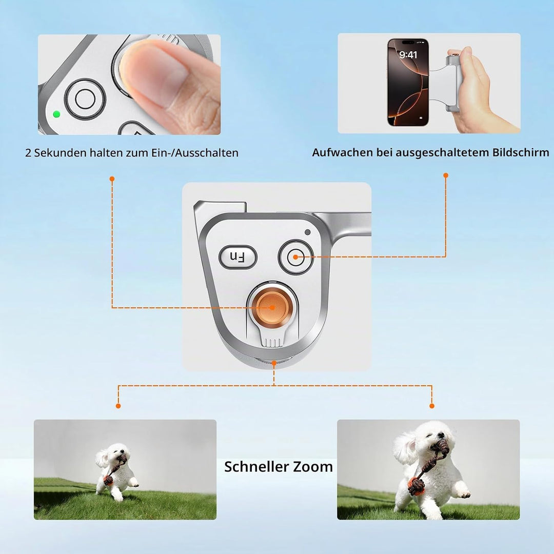 Master Grip Kit für iPhone 17 16 15 14 13 12(iOS 26), Magnetic Kameragriff für Phone, Pro Shot Imagi