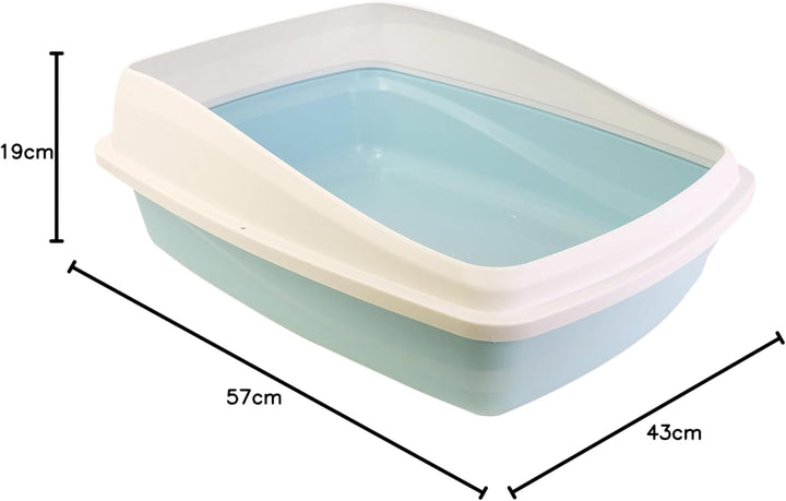 Catit Katzentoilette mit Rand, 43 x 57 x 19cm, blau/grau blau/grau L (1er Pack), blau/grau L (1er Pa