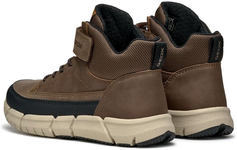 Geox Jungen J Flexyper Boy Sneaker 28 EU Dk Brown, 28 EU Dk Brown