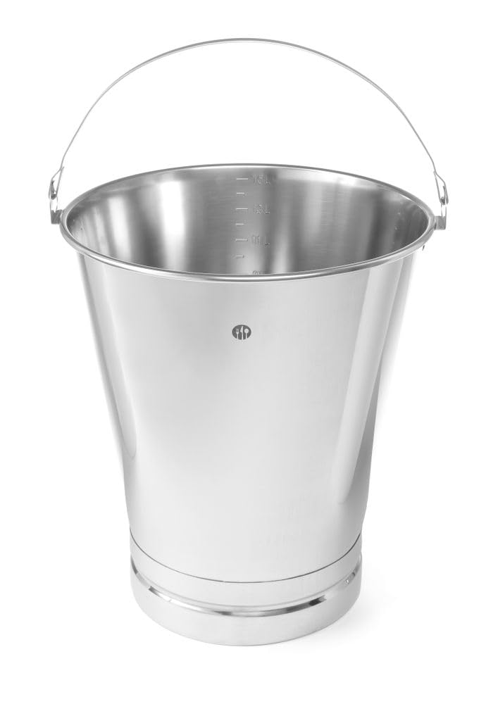 HENDI Eimer, mit verstärktem Boden, 15L, ø305x(H)330mm, Edelstahl 15 L, 15 L