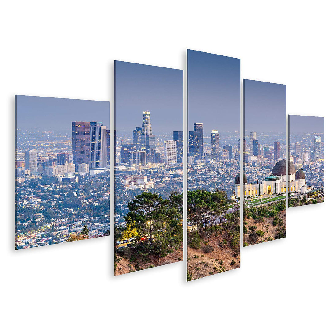 islandburner Bild auf Leinwand Los Angeles Kalifornien Usa Stadtzentrum Skyline Von Griffith Park Bi