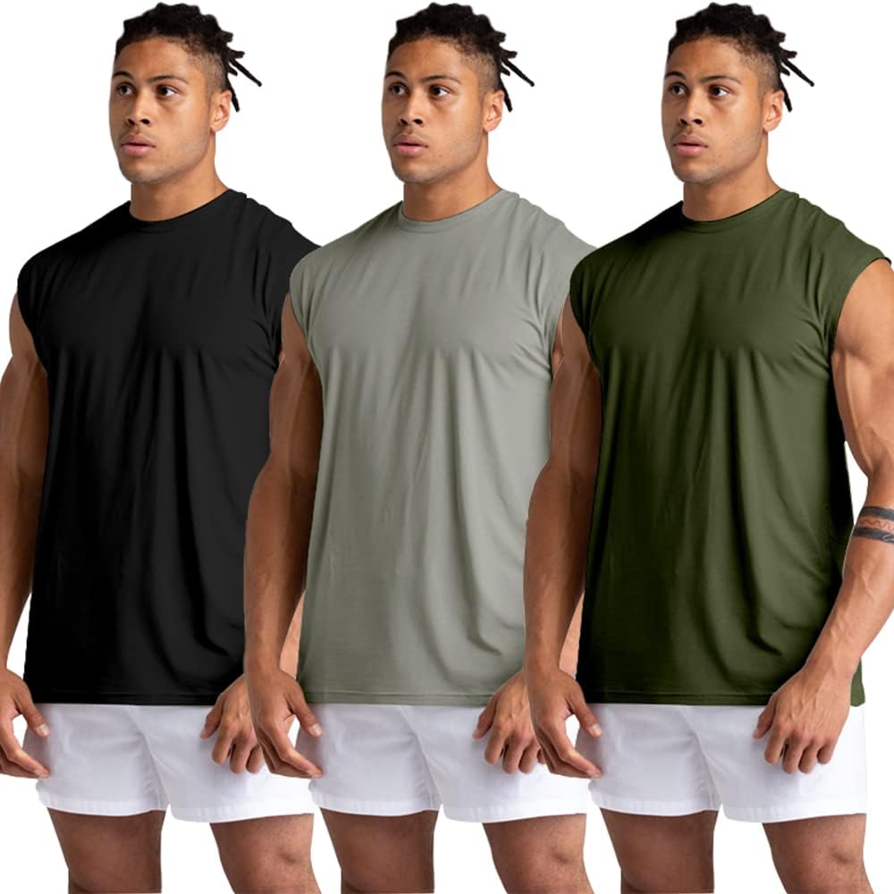1, 3 or 5er Pack Mens Cotton Gym Tank Tops Workout ärmellose Shirts Athletic Muscle Tank Training Bo