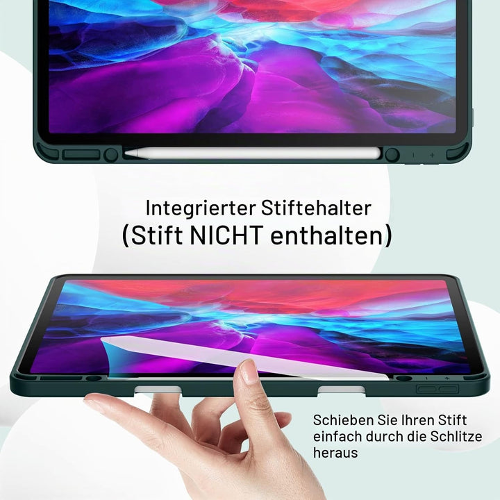 JETech Hülle für iPad Pro 12,9 Zoll (Modell 2020/2018, 4./3. Generation) mit Stifthalter, Pencil Auf